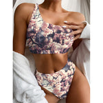 Sakura Cherry Blossom Print One Shoulder Bikini Top