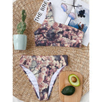 Sakura Cherry Blossom Print One Shoulder Bikini Top