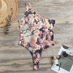 Sakura Cherry Blossom Print One Shoulder Bodysuit