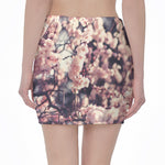 Sakura Cherry Blossom Print Pencil Mini Skirt