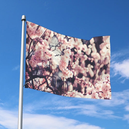 Sakura Cherry Blossom Print Polyester Flag