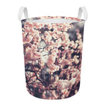 Sakura Cherry Blossom Print Round Laundry Basket