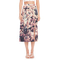 Sakura Cherry Blossom Print Side Slit Midi Skirt