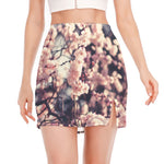 Sakura Cherry Blossom Print Side Slit Mini Skirt