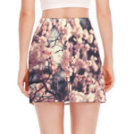Sakura Cherry Blossom Print Side Slit Mini Skirt