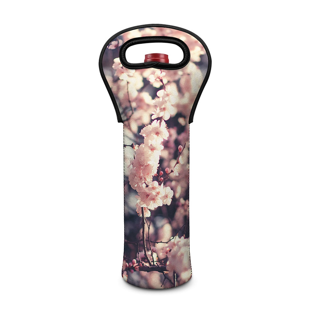 Sakura Cherry Blossom Print Single Neoprene Wine Tote