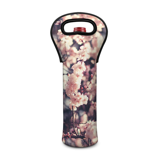 Sakura Cherry Blossom Print Single Neoprene Wine Tote