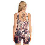 Sakura Cherry Blossom Print Sleeveless One Piece Swimsuit