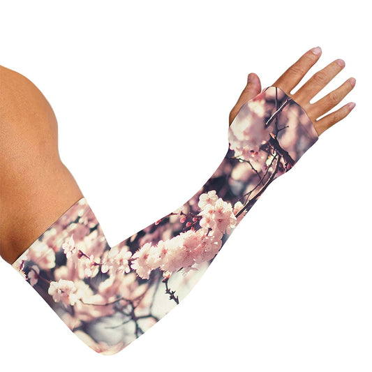 Sakura Cherry Blossom Print Sun Protection Arm Sleeves