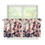 Sakura Cherry Blossom Print Tier Curtains