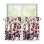 Sakura Cherry Blossom Print Tier Curtains