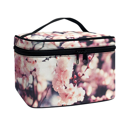 Sakura Cherry Blossom Print Travel Makeup Bag