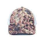 Sakura Cherry Blossom Print White Mesh Trucker Cap