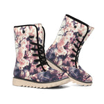 Sakura Cherry Blossom Print Winter Boots