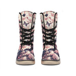 Sakura Cherry Blossom Print Winter Boots