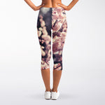 Sakura Cherry Blossom Print Women's Capri Leggings