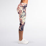 Sakura Cherry Blossom Print Women's Capri Leggings