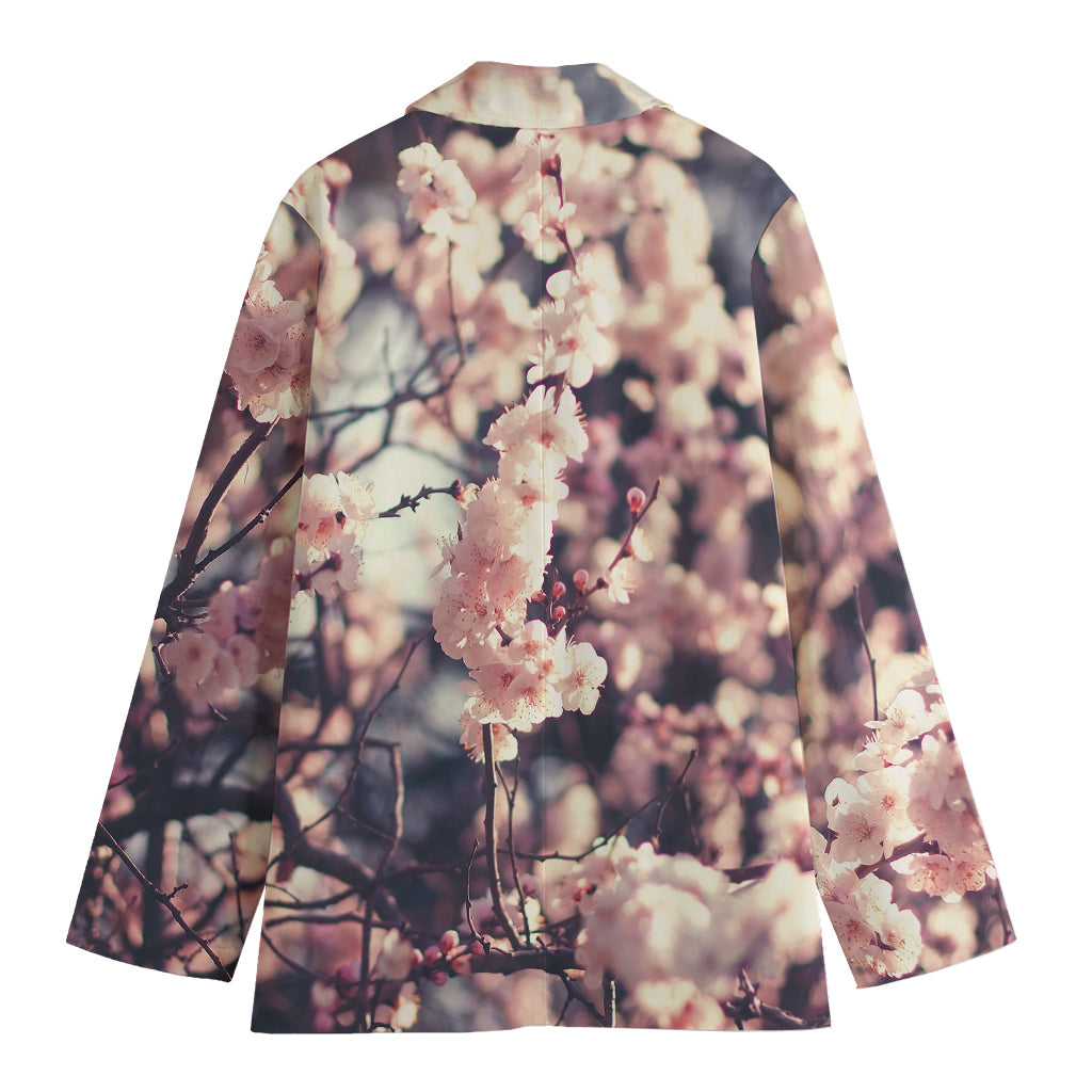 Sakura Cherry Blossom Print Women's Cotton Blazer