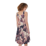 Sakura Cherry Blossom Print Women's Sleeveless Dress