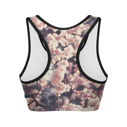Sakura Cherry Blossom Print Women's Sports Bra