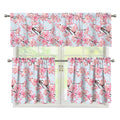 Sakura Flower Cherry Blossom Print 3 Piece Kitchen Curtains
