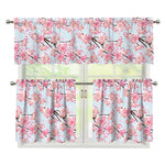 Sakura Flower Cherry Blossom Print 3 Piece Kitchen Curtains