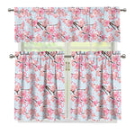 Sakura Flower Cherry Blossom Print 3 Piece Kitchen Curtains