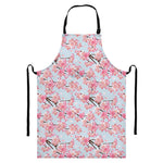 Sakura Flower Cherry Blossom Print Bib Apron With Pocket