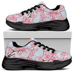 Sakura Flower Cherry Blossom Print Black Chunky Shoes