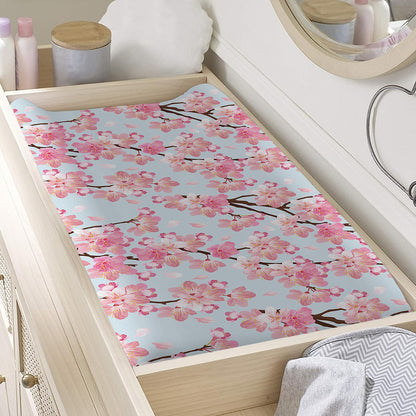 Sakura Flower Cherry Blossom Print Changing Pad Cover
