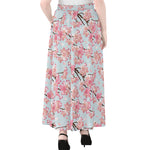 Sakura Flower Cherry Blossom Print Chiffon Maxi Skirt