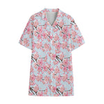 Sakura Flower Cherry Blossom Print Cotton Hawaiian Shirt