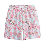 Sakura Flower Cherry Blossom Print Cotton Shorts