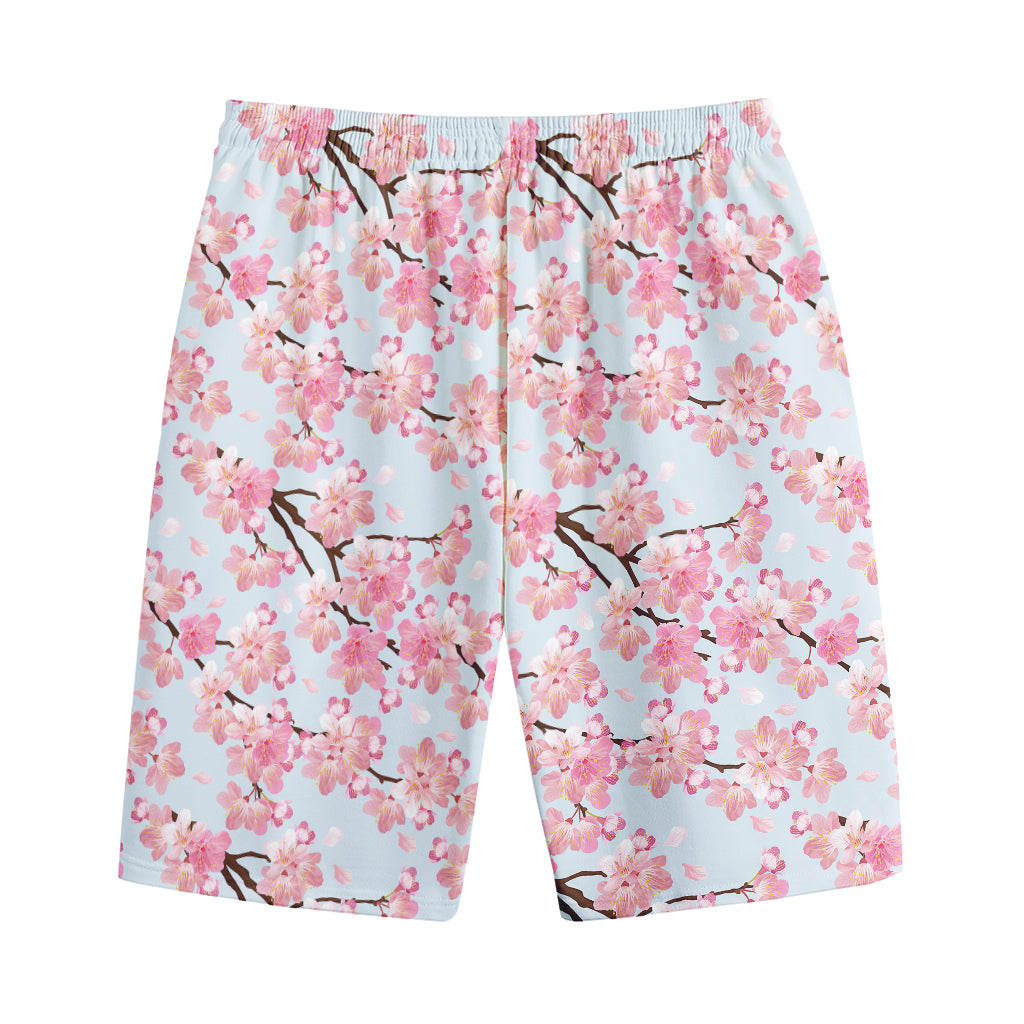Sakura Flower Cherry Blossom Print Cotton Shorts