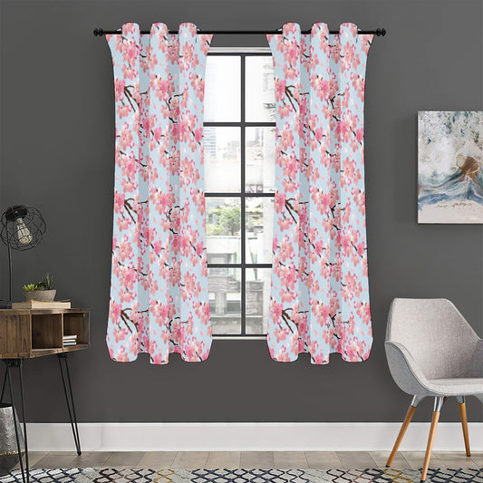 Sakura Flower Cherry Blossom Print Curtain