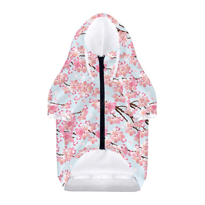 Sakura Flower Cherry Blossom Print Dog Zip Up Hoodie