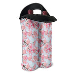Sakura Flower Cherry Blossom Print Double Neoprene Wine Tote