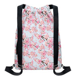 Sakura Flower Cherry Blossom Print Drawstring Backpack