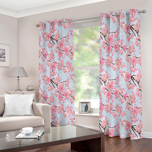 Sakura Flower Cherry Blossom Print Extra Wide Grommet Curtains