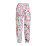 Sakura Flower Cherry Blossom Print Fleece Lined Knit Pants