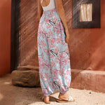 Sakura Flower Cherry Blossom Print Harem Pants