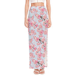 Sakura Flower Cherry Blossom Print High Slit Maxi Skirt