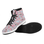 Sakura Flower Cherry Blossom Print High Top Leather Sneakers