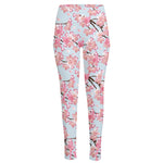 Sakura Flower Cherry Blossom Print High-Waisted Pocket Leggings