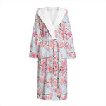 Sakura Flower Cherry Blossom Print Hooded Bathrobe