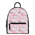 Sakura Flower Cherry Blossom Print Leather Backpack