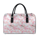 Sakura Flower Cherry Blossom Print Leather Duffle Bag