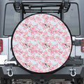 Sakura Flower Cherry Blossom Print Leather Spare Tire Cover
