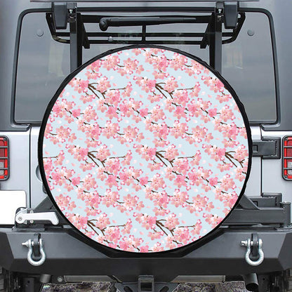 Sakura Flower Cherry Blossom Print Leather Spare Tire Cover