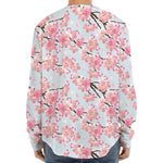 Sakura Flower Cherry Blossom Print Long Sleeve Baseball Jersey